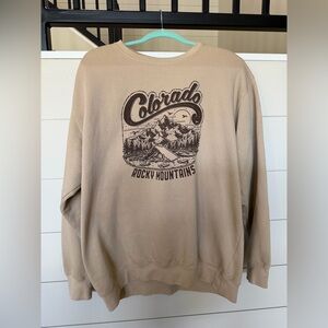 Men's Beige Colorado Graphic Crewneck Sweatshirt